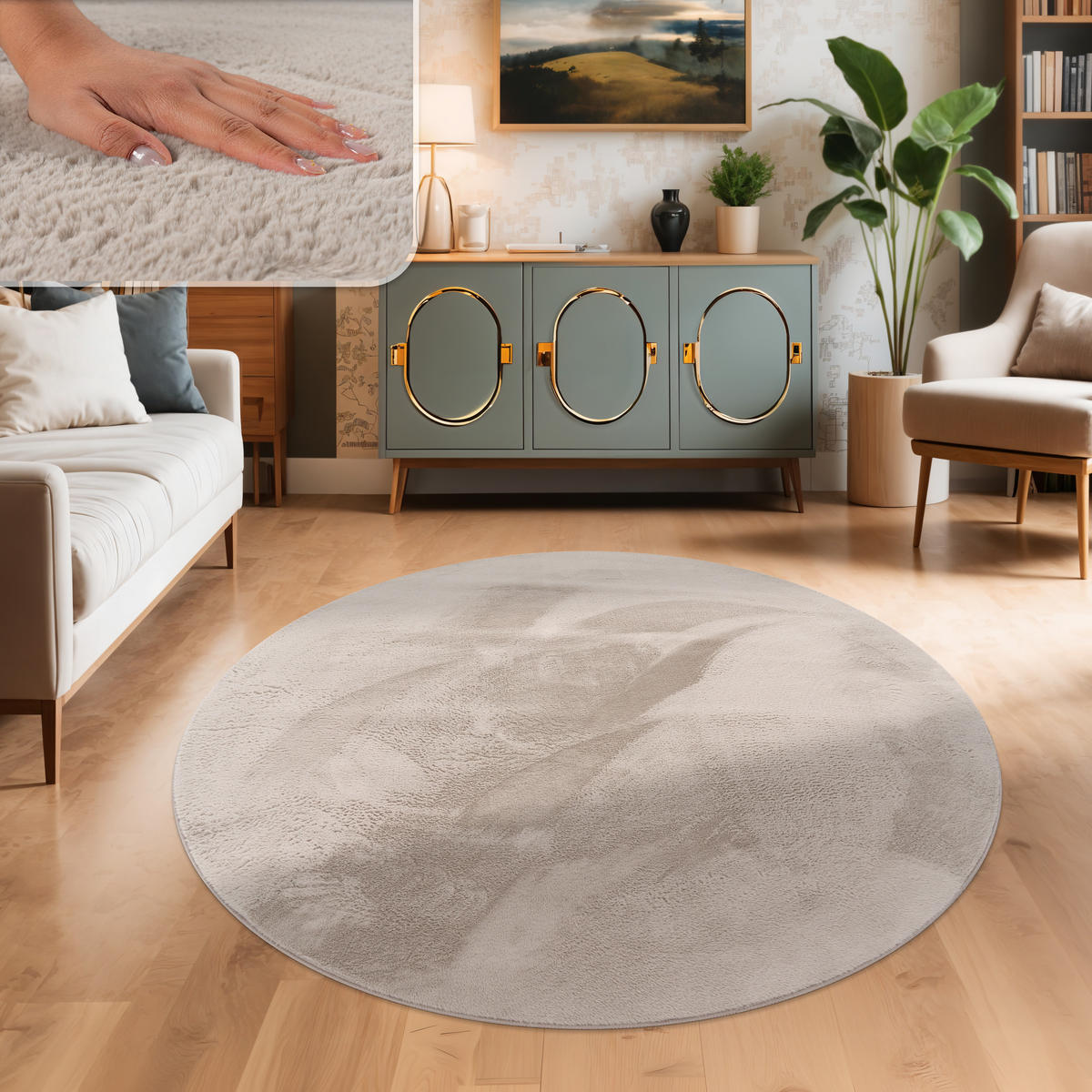 HOCHFLORTEPPICH 200/200 cm Soft 380 - Beige, Textil (200/200cm) - Paco Home