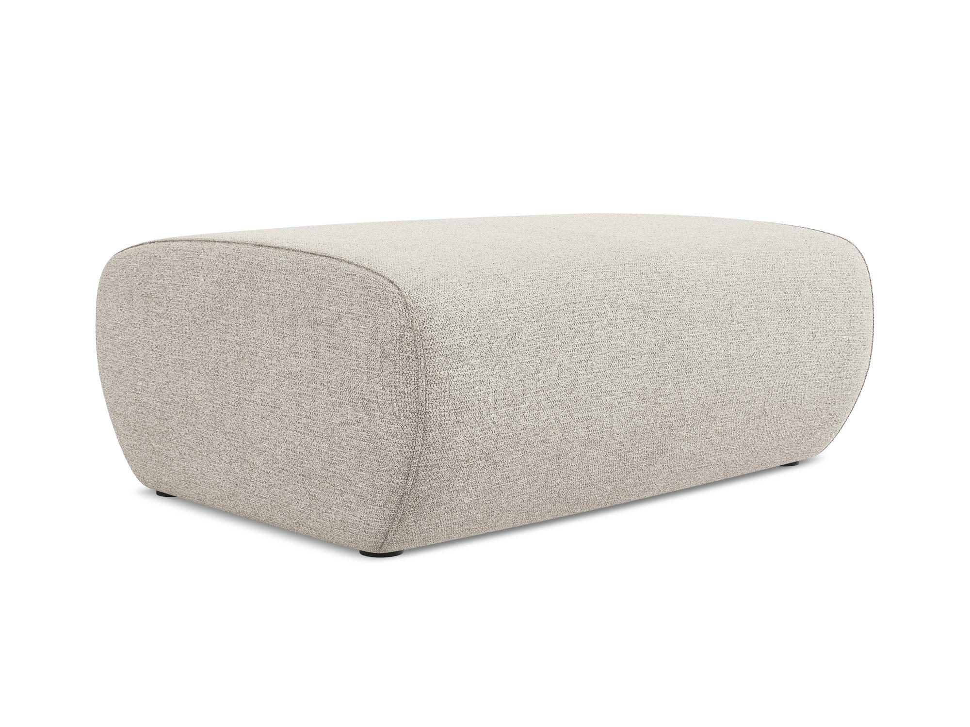 POUF Chenille Stoff Grau - Silberfarben/Schwarz, Kunststoff/Textil (102/40/62cm) - Makamii