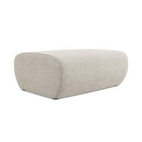 POUF Chenille Stoff Grau - Silberfarben/Schwarz, Kunststoff/Textil (102/40/62cm) - Makamii