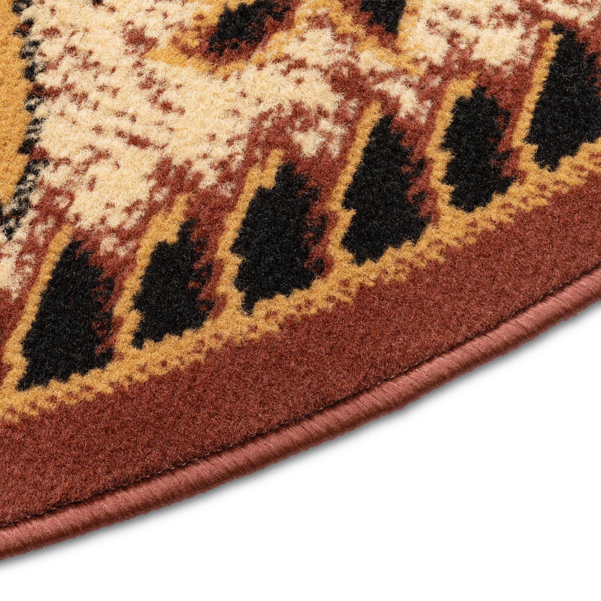 TEPPICH ATLAS rund beige braun floral 140/140 cm - Beige/Braun, Textil (140/140cm) - Tapiso