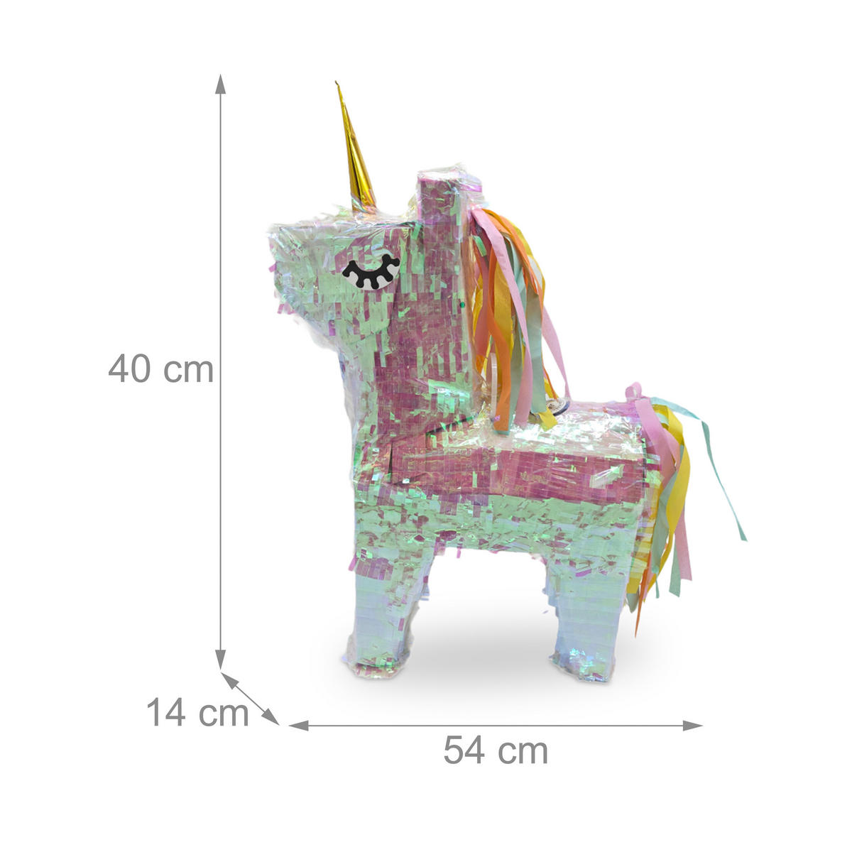 PINATA - Multicolor, Papier/Wellpappe (14/54/40cm) - Relaxdays