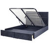 BETT mit Stauraum 180x200 cm Schwarz Vernoyes - Schwarz, Textil (180/200cm) - Beliani