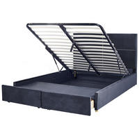 BETT mit Stauraum 180x200 cm Schwarz Vernoyes - Schwarz, Textil (180/200cm) - Beliani