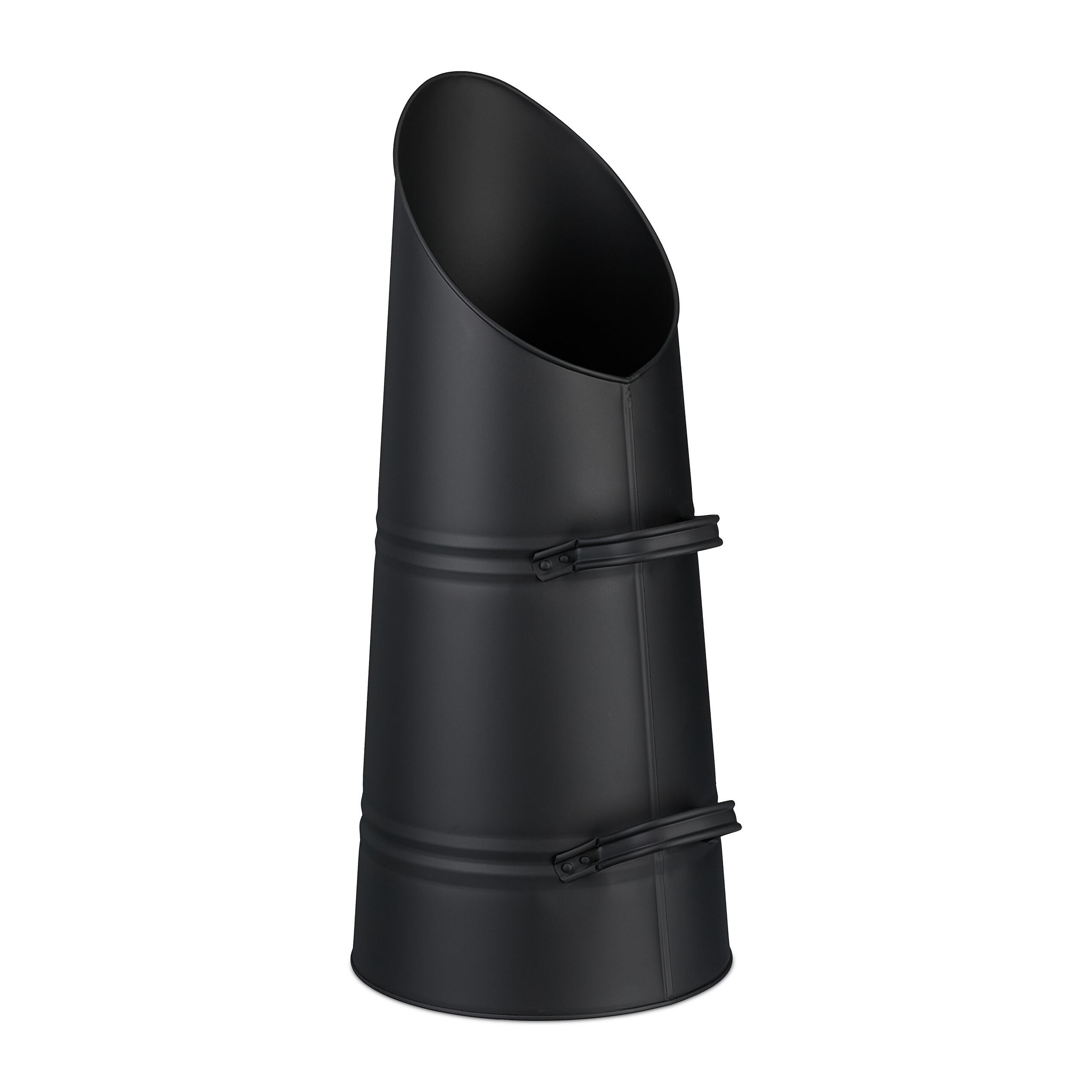 KOHLENSCHÜTTE - Schwarz, Metall (25/25/58cm) - Relaxdays