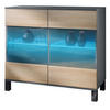 KOMMODE Bari Eiche sägerau - Eiche San Remo, Holzwerkstoff (92.5/84.5/35cm) - Vladon