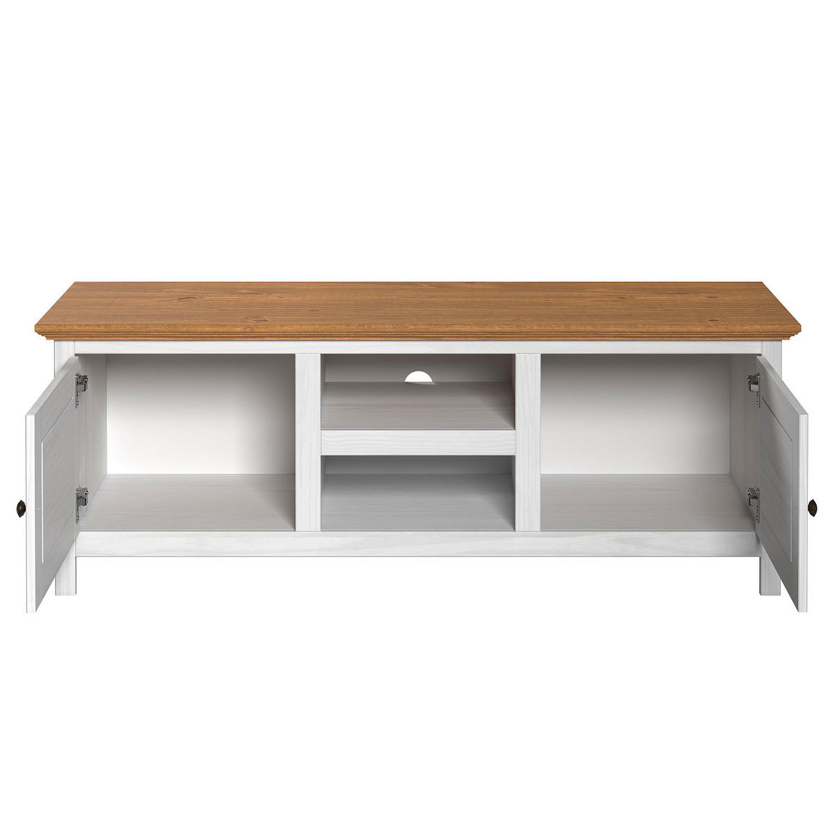 MASSIVES TV-LOWBOARD - Kiefer massiv - 150 cm - Braun/Kieferfarben, Holz/Metall (150/55/42cm) - home24