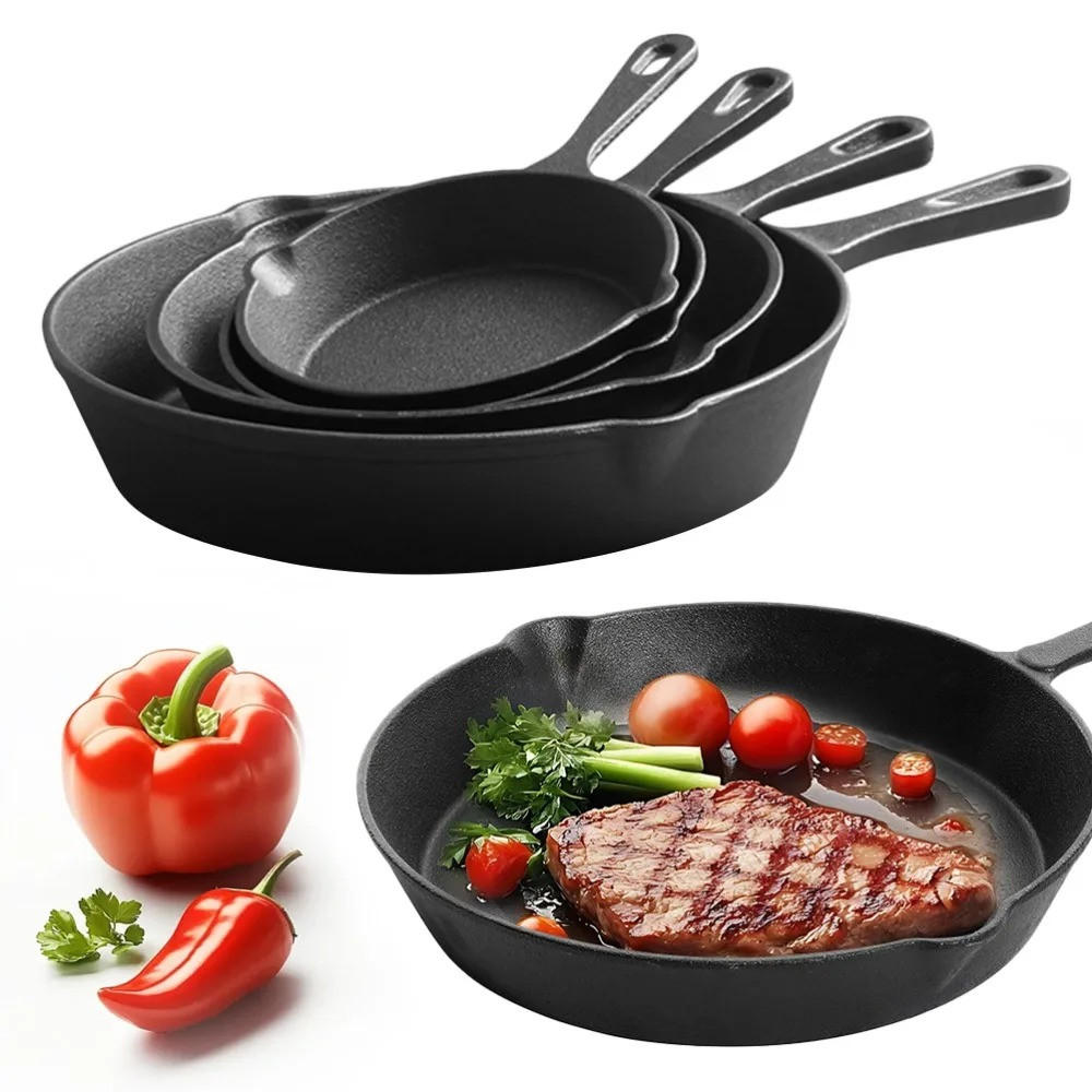 PFANNENSET CLASSIC Schwarz 4-teilig - Schwarz, Metall - Beaface