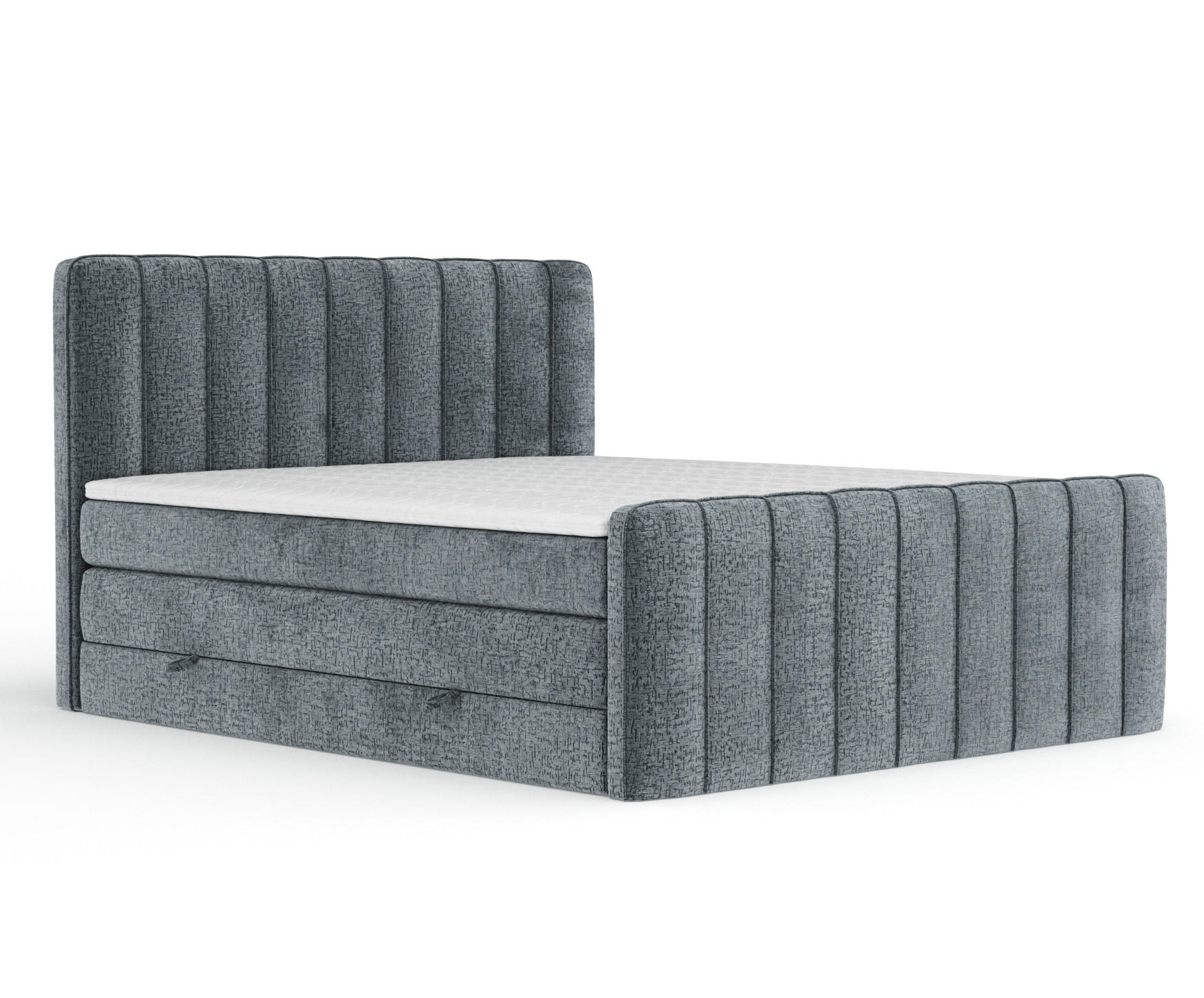 Maison de Reve Boxspringbett Blaugrau 140x200 cm