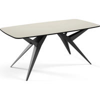 ESSTISCH Trax ausziehbar rechteckig oval, Beige Cashmere 160-240/90/76 - Kaschmir/Schwarz, Holzwerkstoff/Metall (160/90/76cm) - WFL GROUP
