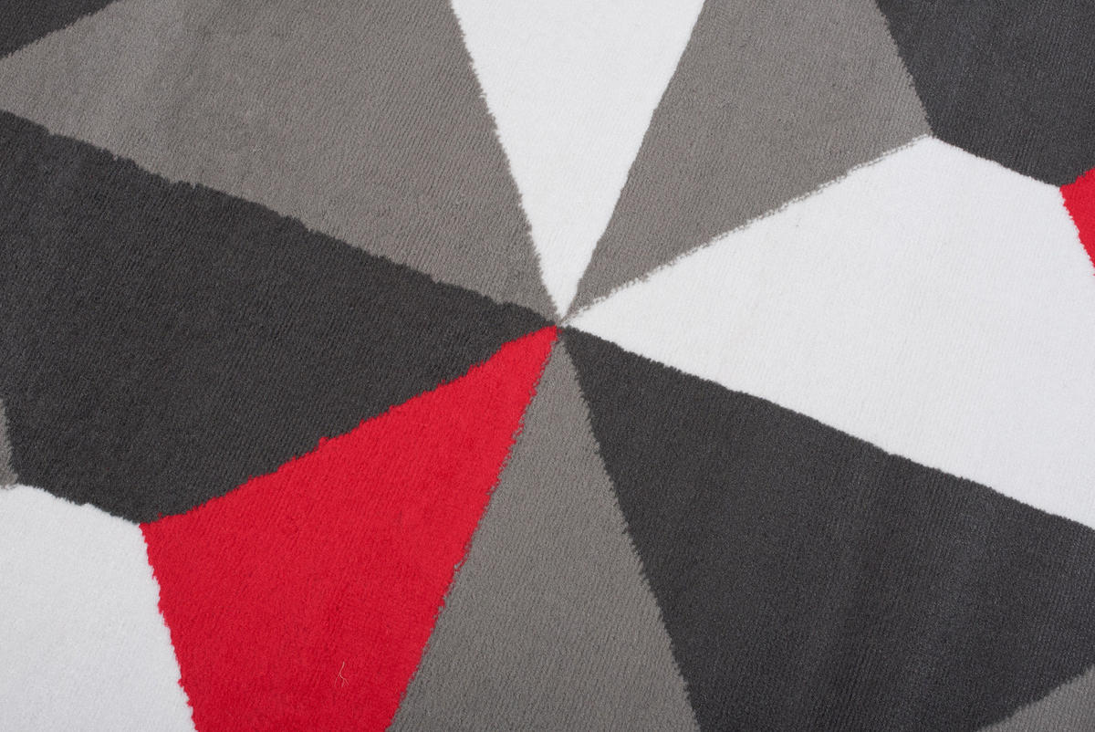 TEPPICH MAYA Rot Vierecke Geometrisch Figuren 130/190 cm - Rot, Textil (130/190cm) - Tapiso