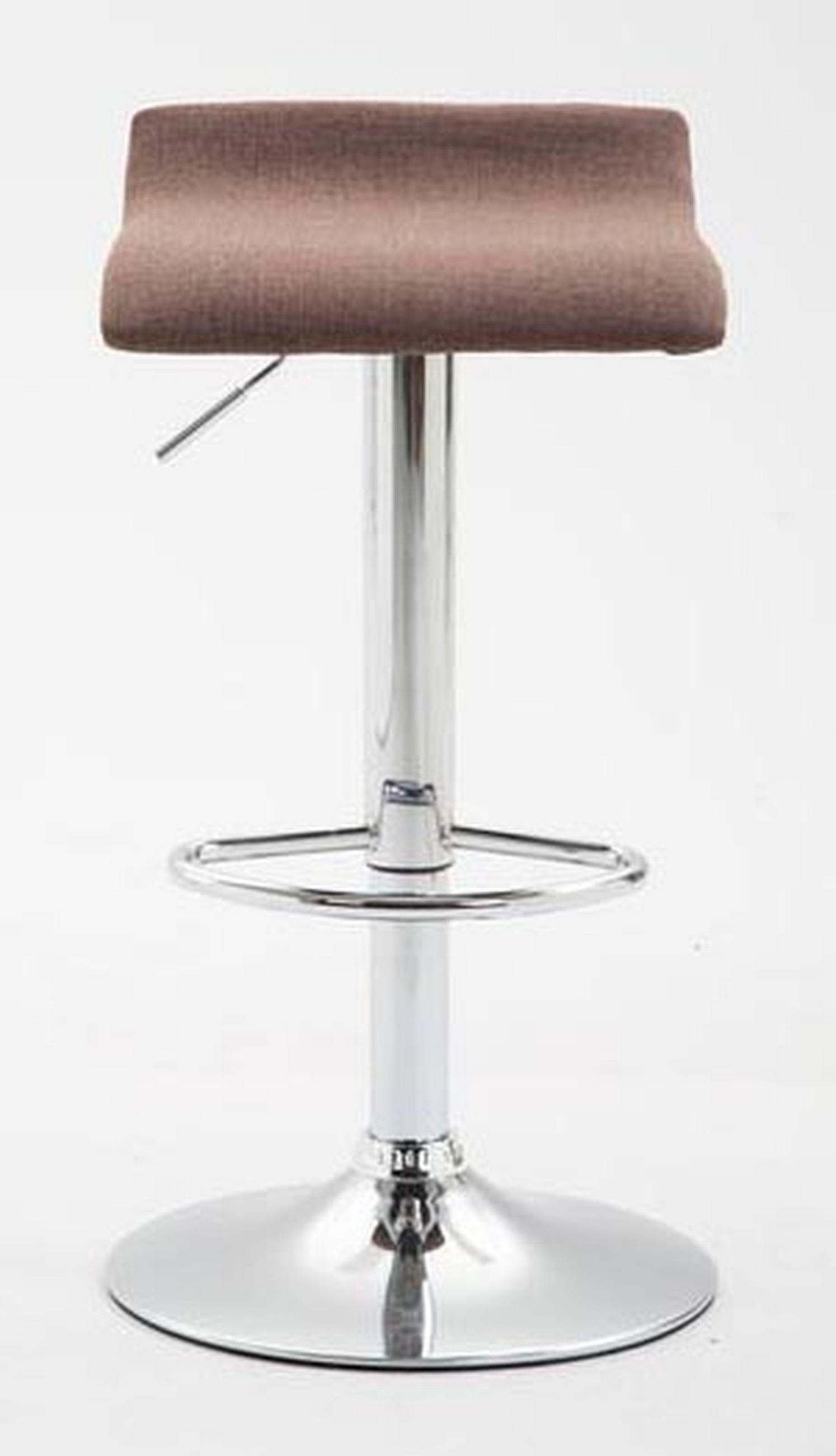 BARHOCKER Dynasty Two, 2er Set, Gestell Metall in Chromoptik, Stoff Braun - Chromfarben/Braun, Textil/Metall (36/84/39cm) - TPFLiving