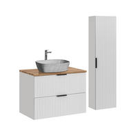 KÚPEĽŇOVÝ NÁBYTOK 80.6cm Adriel 2-dielna súprava Biela - biela, kompozitné drevo (80.6/59/46cm) - Petits-meubles