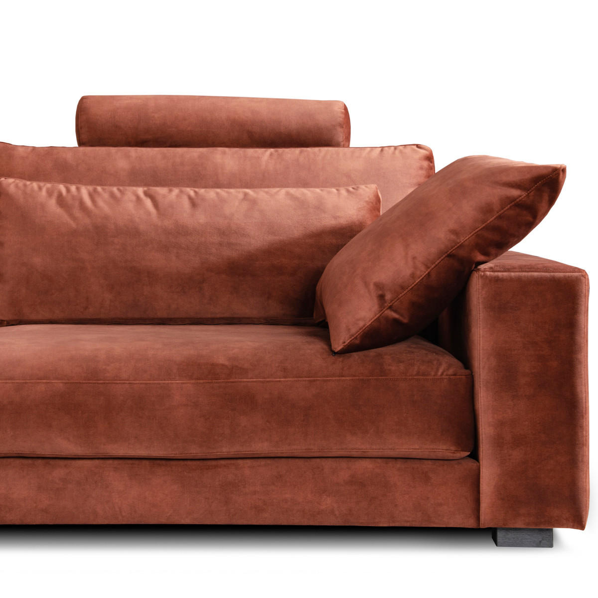 ECKSOFA ETICO Braun Velvet - Dunkelbraun/Schwarz, Textil (513/330cm) - KAWOLA