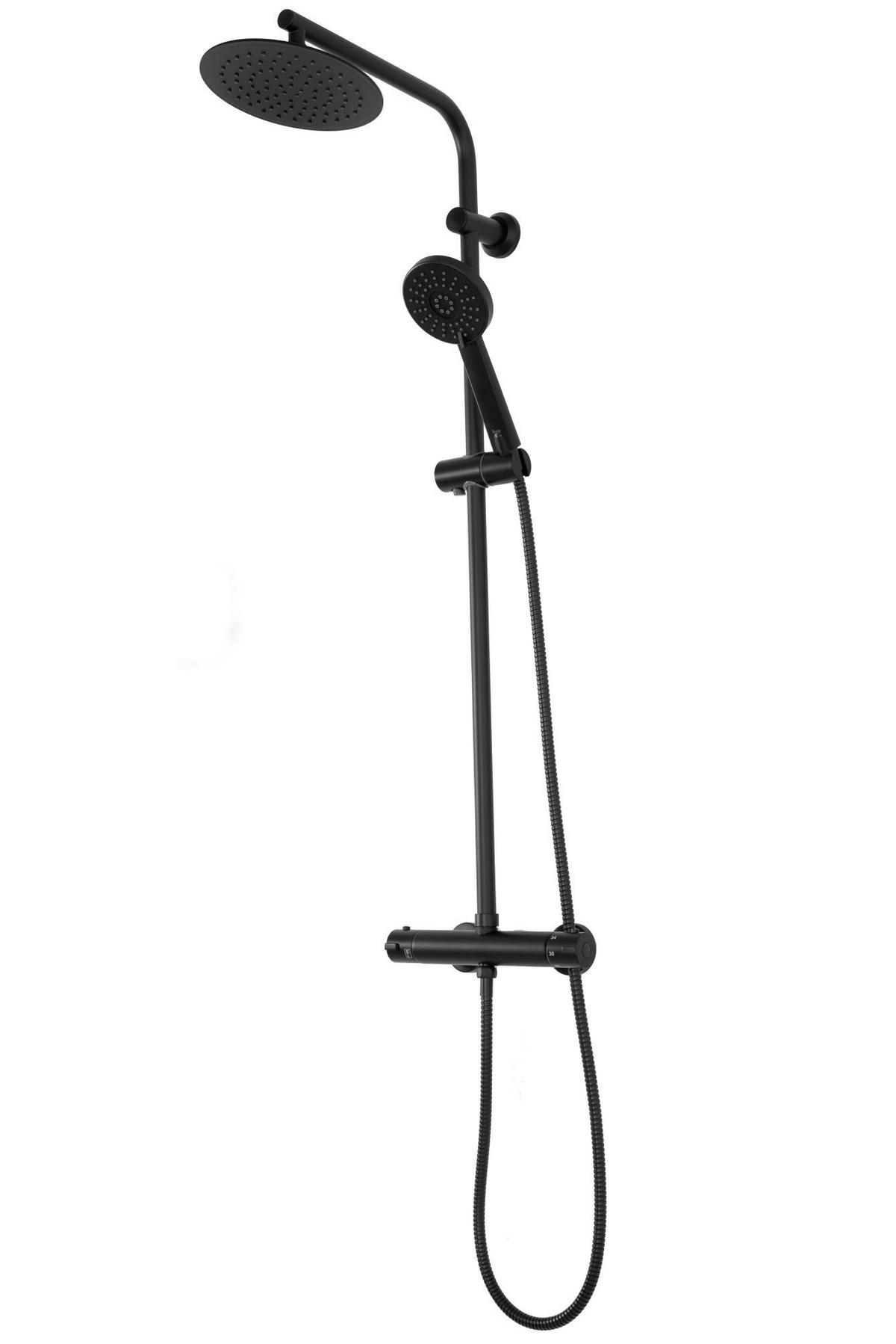 DUSCHSET Rea Bliss Black - Schwarz, Metall (27.5/100/38.5cm) - REA