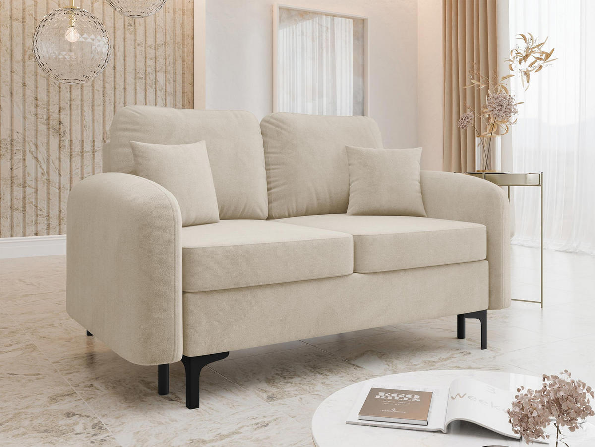 SCHLAFSOFA Venice Small - Schwarz/Naturfarben, Holz/Textil (157/96/94cm) - MIRJAN24