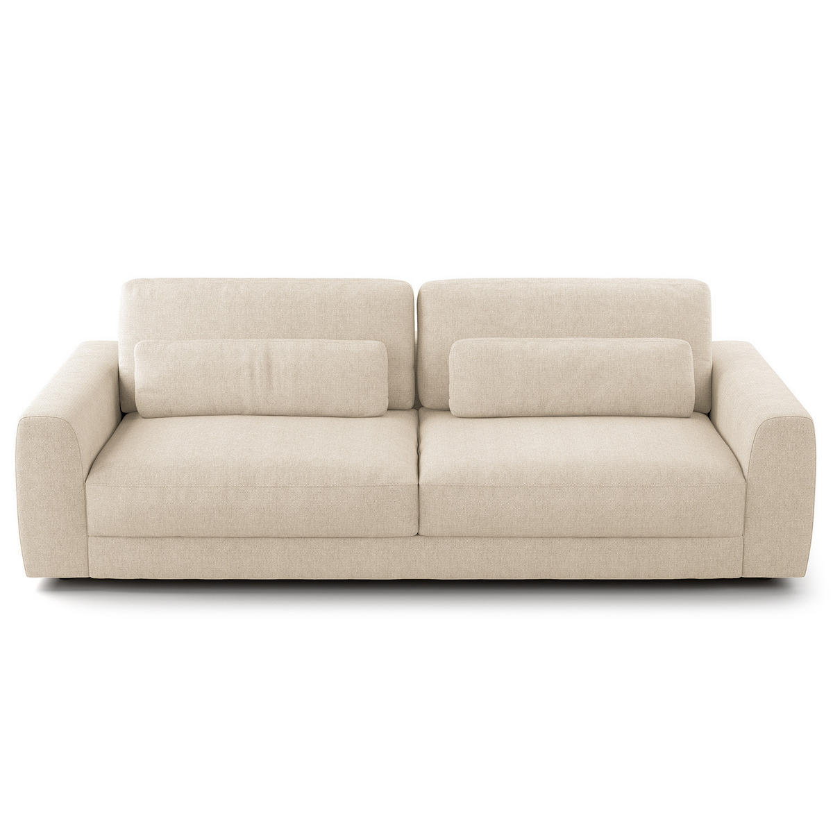 3-SITZER SOFA - Beige/Schwarz, Kunststoff/Textil (252/80/117cm) - home24