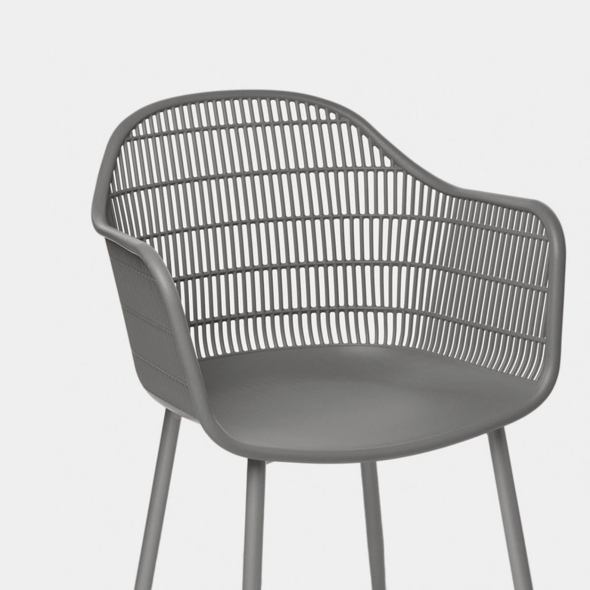 STUHL FÜR DRAUSSEN Soren Grau 62 cm x 85 cm - Grau, Kunststoff (62/85/55cm) - Klast Home