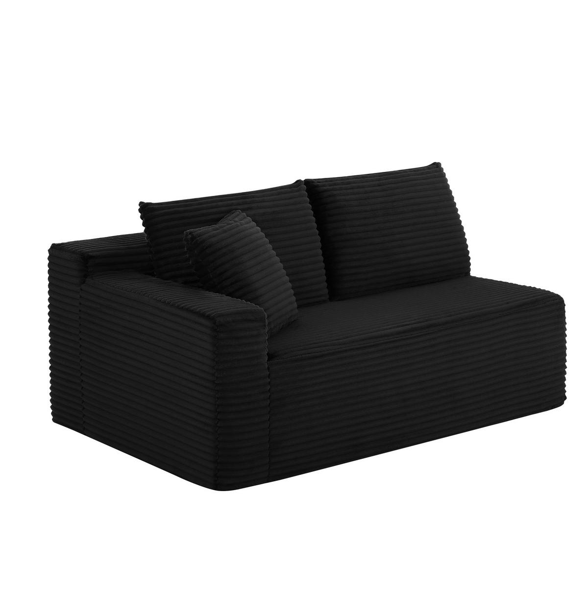 MODULARES Ecksofa aus Schaumstoff und Federkern mit variabler Stellmöglichkeit Schwarz - Schwarz, Kunststoff (163/252.5cm) - Modenvie
