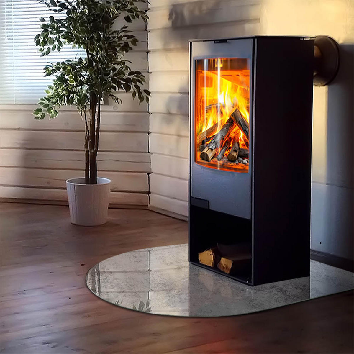 GLASPLATTE für Kamin 100x100 cm - Grau, Glas (100/100/0.4cm) - TULUP