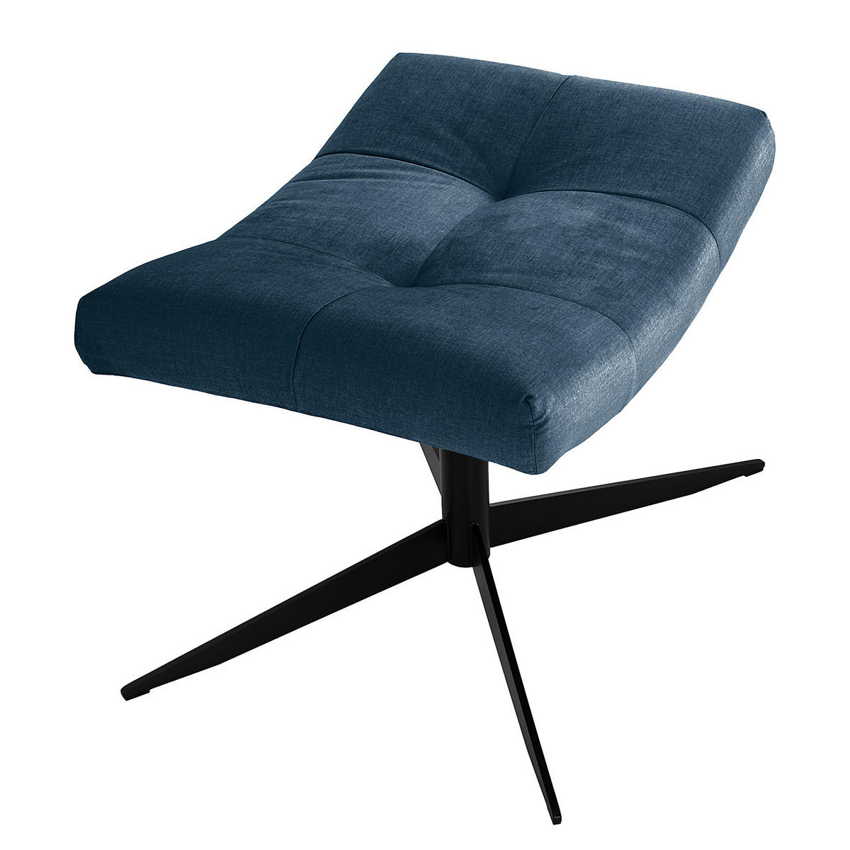 POLSTERHOCKER - Schwarz/Dunkelblau, Textil/Metall (67/47/50cm) - home24