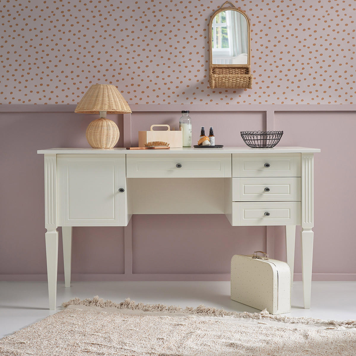 PSACÍ STŮL Ines Bílá - bílá, kompozitní dřevo (60/132/78cm) - Petits-meubles