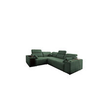 ECKSOFA Mit Schlaffunktion USB Und Verstellbarer Rückenlehne Mindy II Grün Links - Grün, Holz/Textil (219/288cm) - Kaiser Möbel