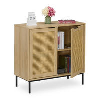 SIDEBOARD - Hellbraun, Holzwerkstoff/Kunststoff (80/76/35cm) - Relaxdays