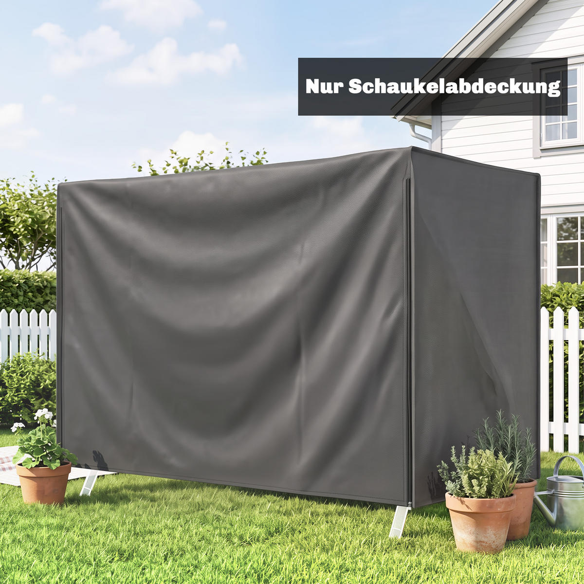 SCHUTZHÜLLE für Hollywoodschaukel aus Polyester Dunkelgrau - Dunkelgrau, Kunststoff (124/164/205cm) - Outsunny