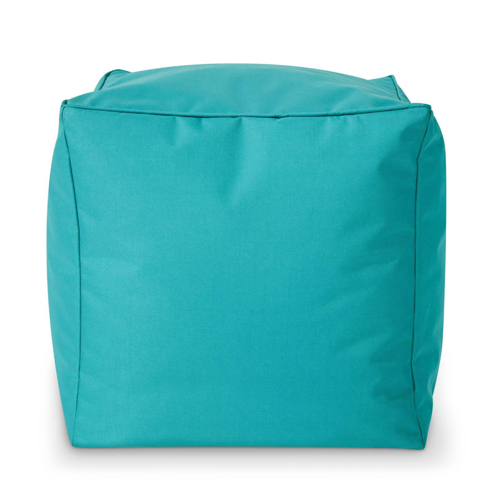 SITZSACK-HOCKER Pouf "Cube" 40x40x40cm - Hellblau, Textil (40/40/40cm) - Green Bean