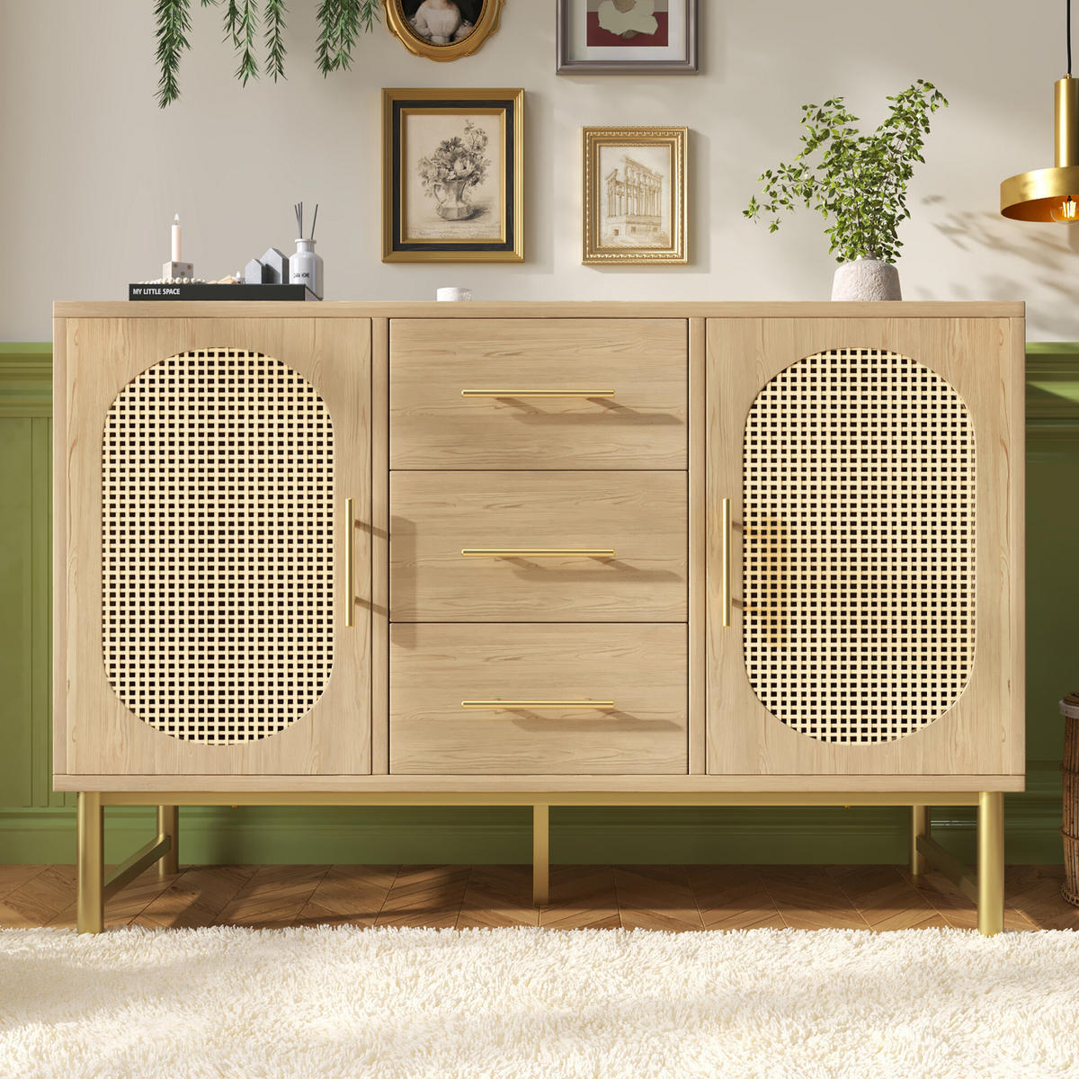 SIDEBOARD Braun 120/40/74 cm - Braun, Holzwerkstoff/Metall (40/74/120cm) - Urban Meuble