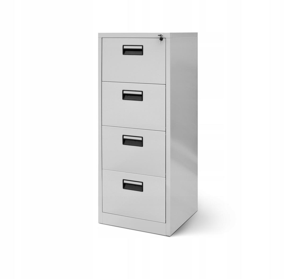 AKTENSCHRANK mit 4 Schubladen SARA V4, 460 x 1320 x 620 mm, grau - Grau, Metall (46/132/62cm) - Jan Nowak