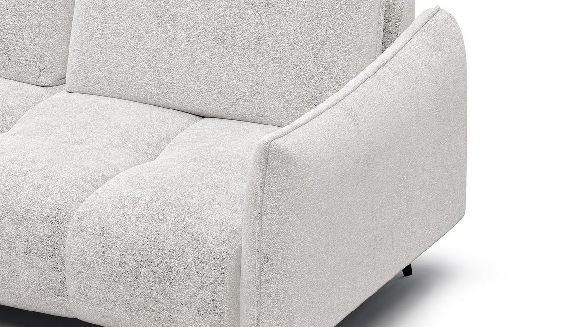 ECKSOFA AERA 5-Sitzer links, ecru - Ecru/Schwarz, Holz/Textil (268/206cm) - Courtois Laville