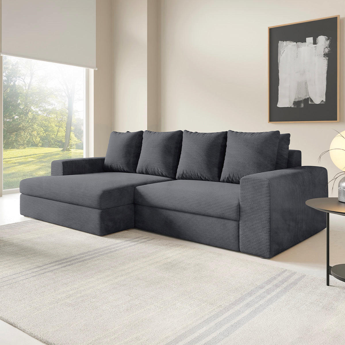 ECKSOFA Paola 3 Sitzplätze Grau - Grau, Holz (272/167cm) - Petits-meubles