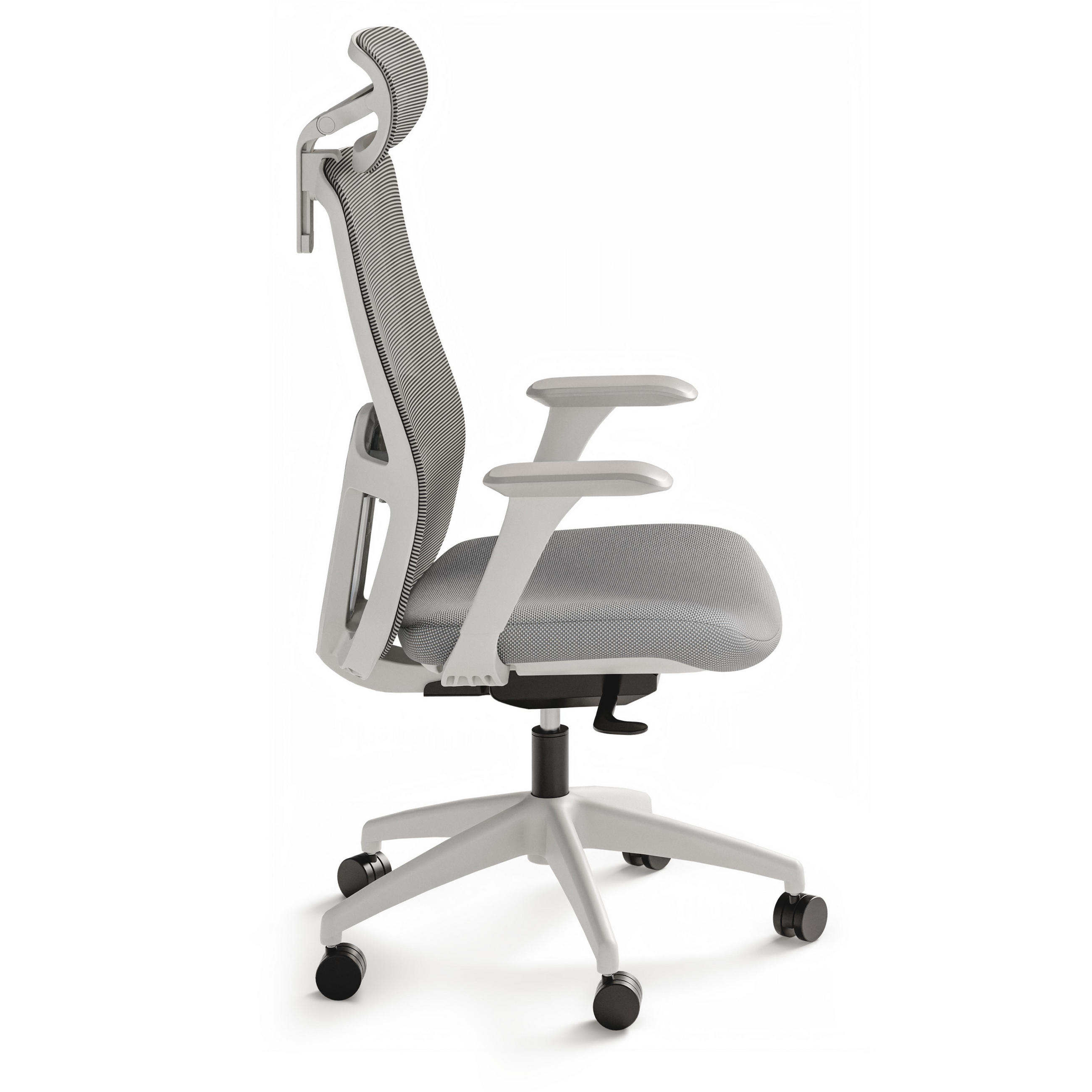 BÜROSTUHL Verstellbarer Ergonomischer SitOne Grau 4-Dimensional Armlehne, Integrierte 4-Wege-Lendenwirbelstütze - Grau, Kunststoff (60/125/68cm) - Desktronic