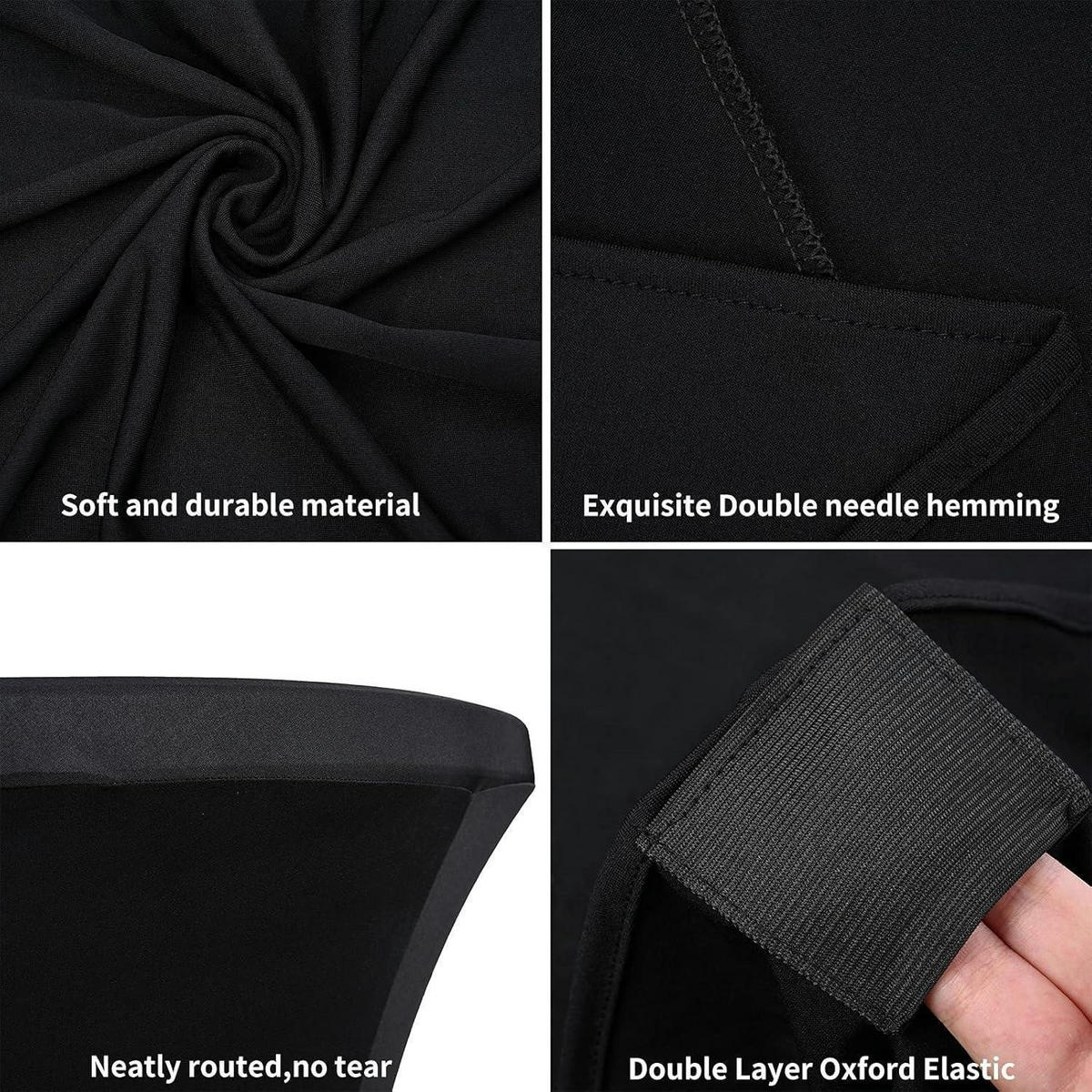 STEHTISCH Husse 6er-Set Schwarz 80-85 cm - Schwarz, Textil (80/110cm)