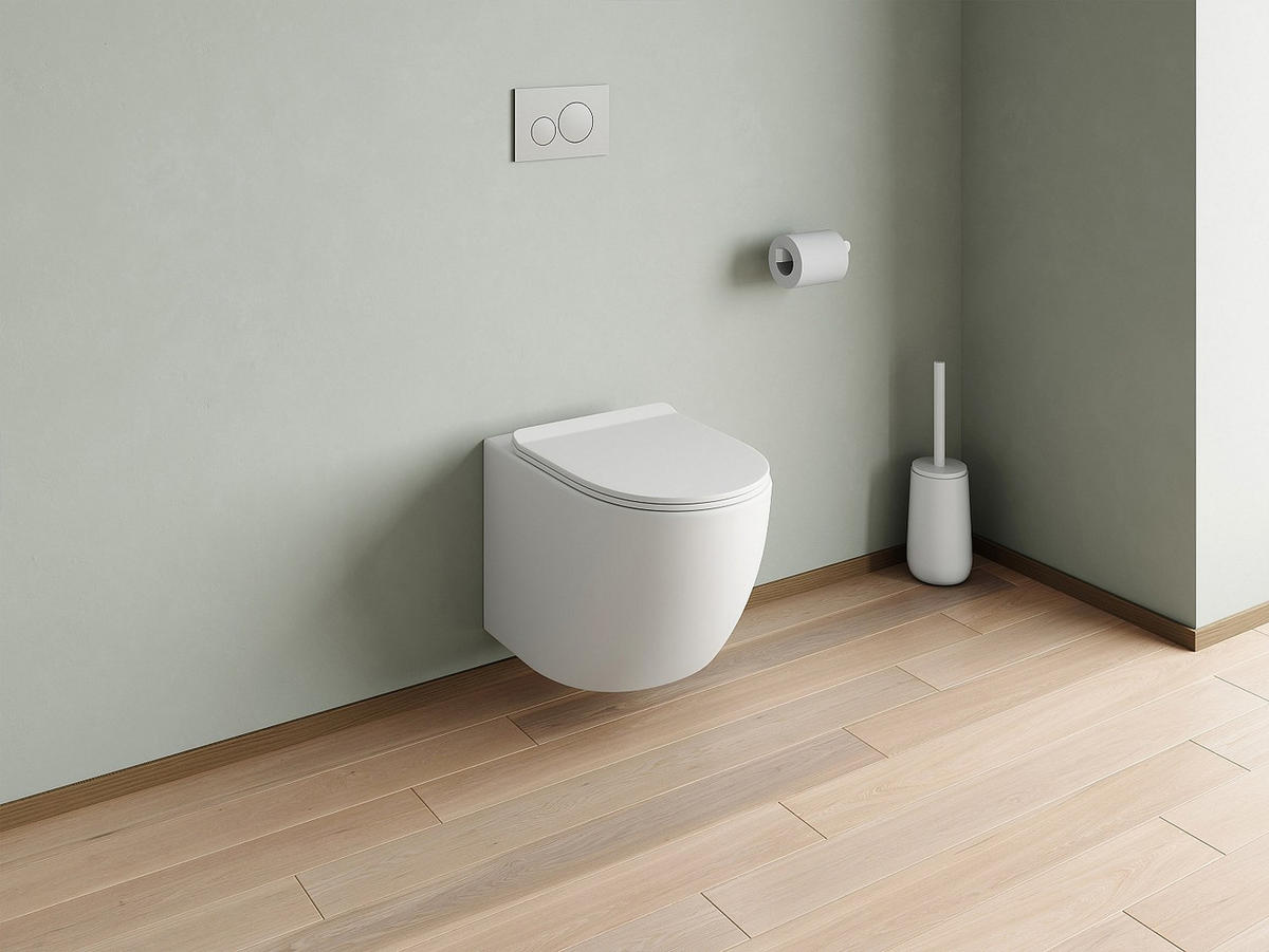 HÄNGE WC - 36 cm x 53.5 cm - keramik - weiß Javoine - Weiß, Keramik (36/36/53.5cm) - Vente-Unique