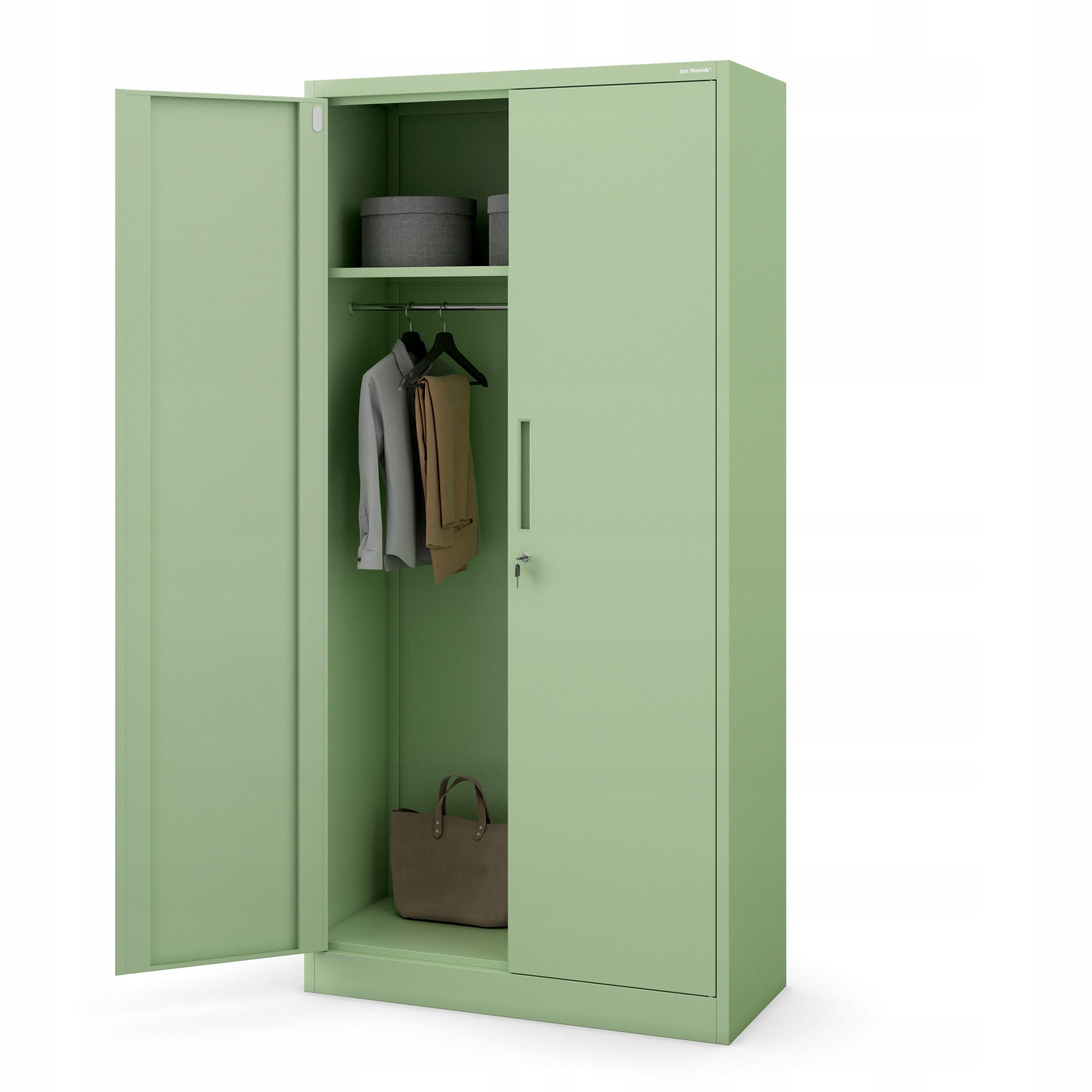 MEHRZWECKSCHRANK DAWID - Grün, Metall (90/185/45cm) - Jan Nowak