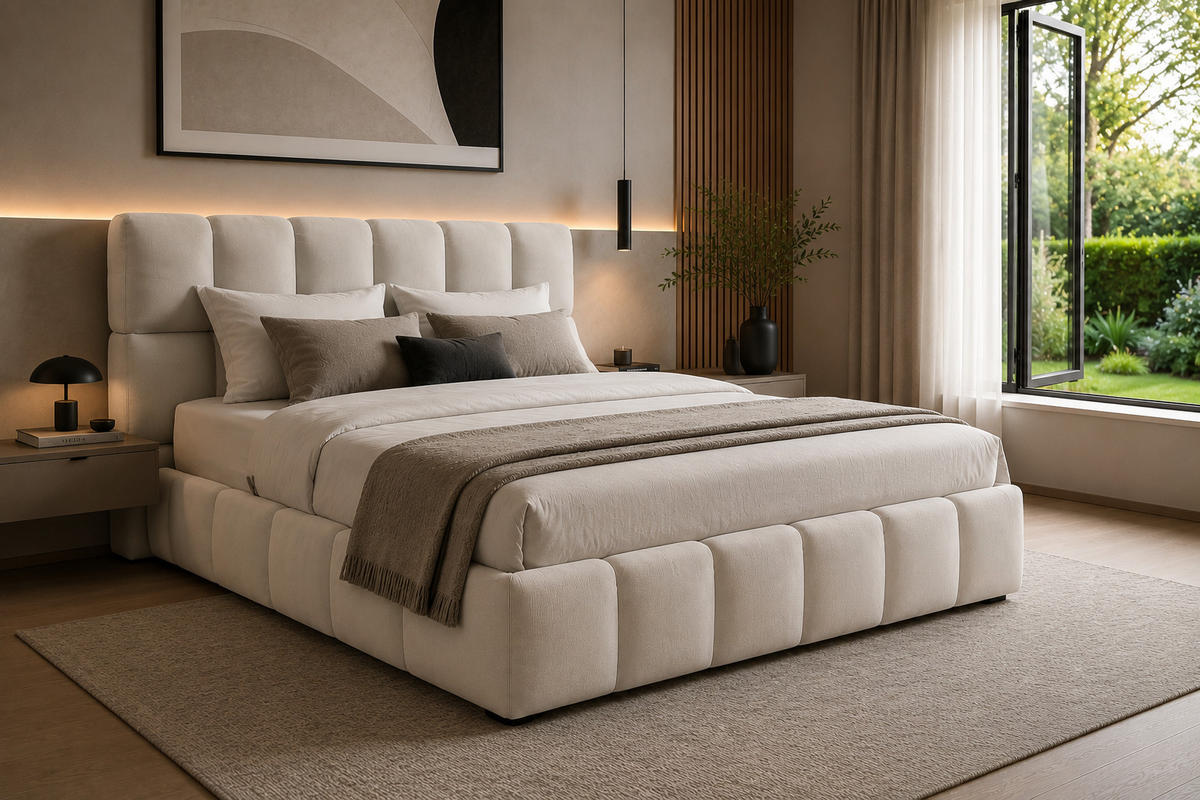BOXSPRINGBETT AURA mit Topper und Bettkasten, Dunkelbeige, H4 Pocket, 140x200 cm - Cappuccino, Textil (140/200cm) - Labett