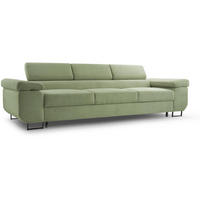 3-SITZERSOFA mit Schlaffunktion Navio hellgrün - Schwarz/Hellgrün, Textil (274/90/98cm) - Beautysofa