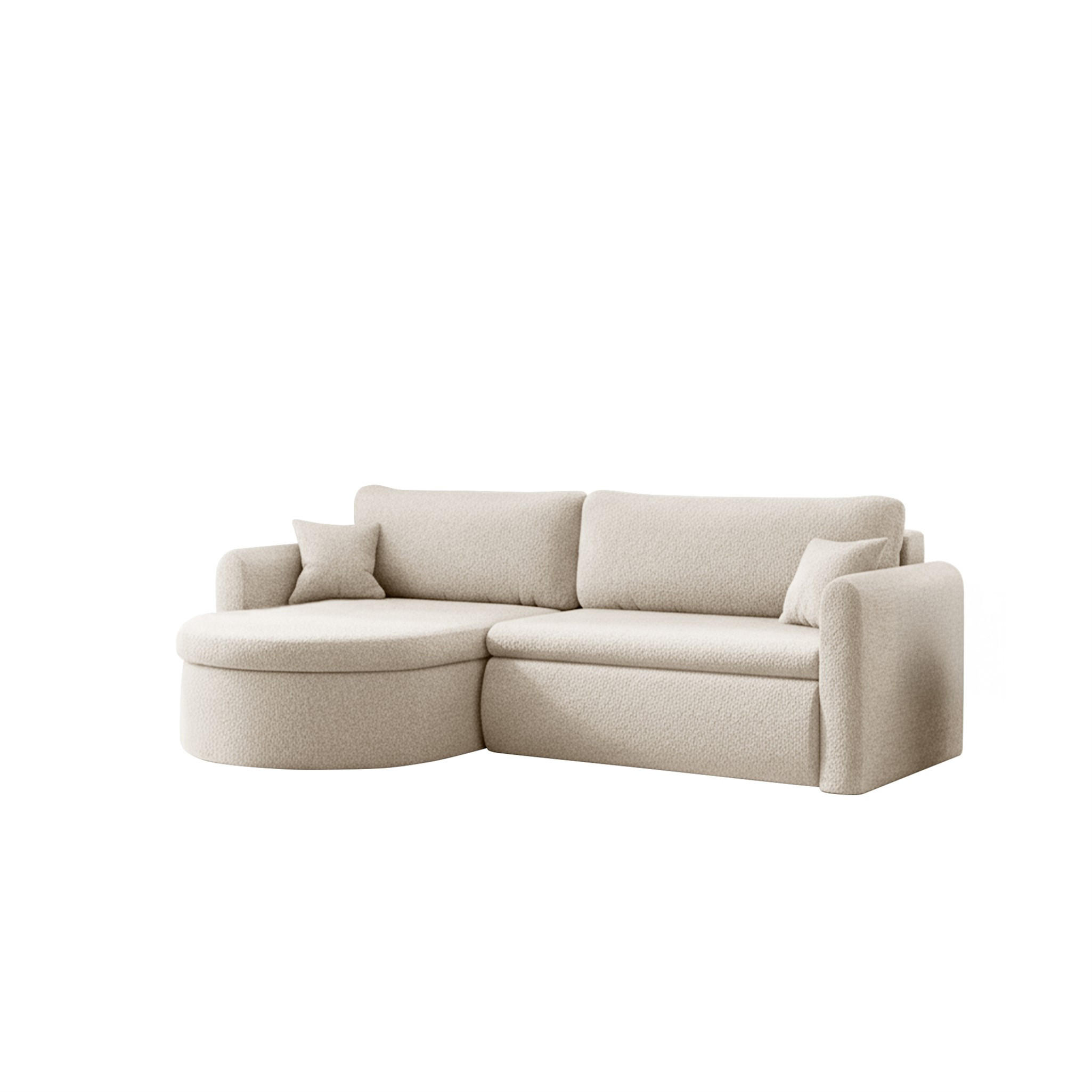 Fun Möbel Ecksofa Creme 250x160 cm