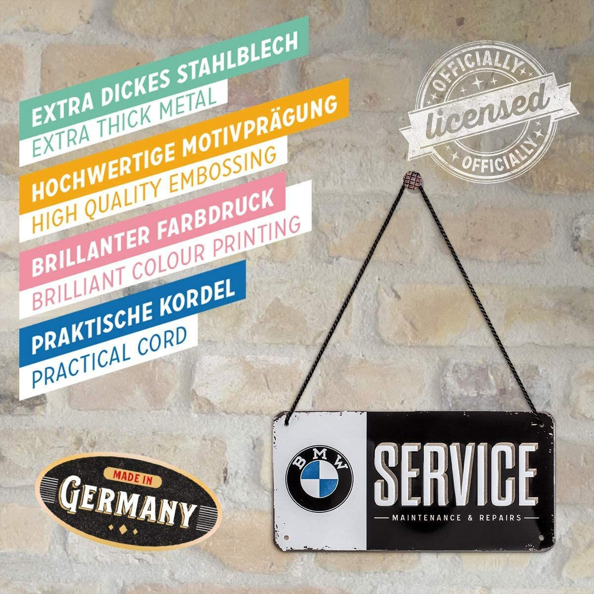 HÄNGESCHILD 10/20 cm BMW Service - Multicolor, Metall (20/10/0.2cm) - Nostalgic-Art