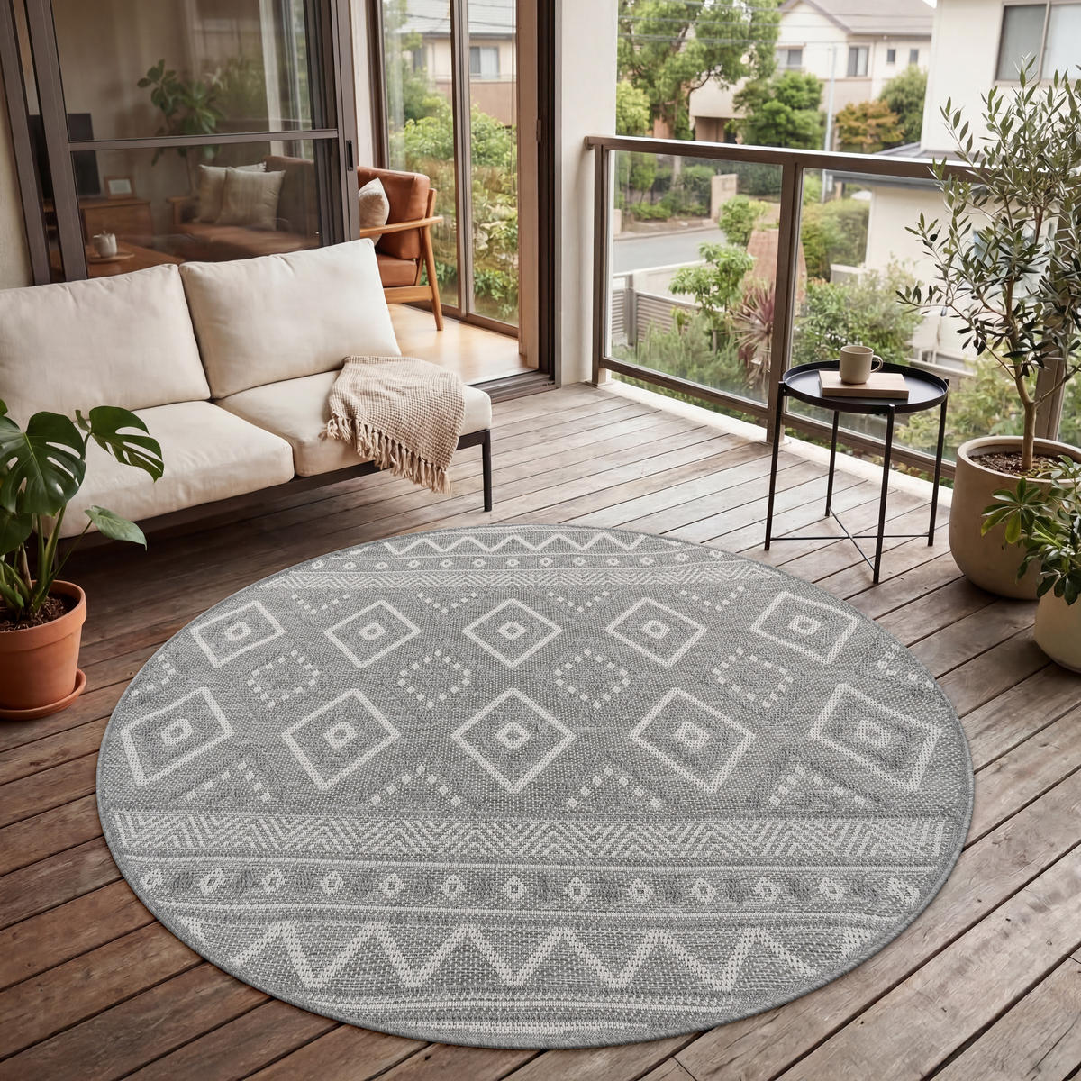 OUTDOORTEPPICH 200/200 cm Vermont 184 - Grau, Textil (200/200cm) - Paco Home