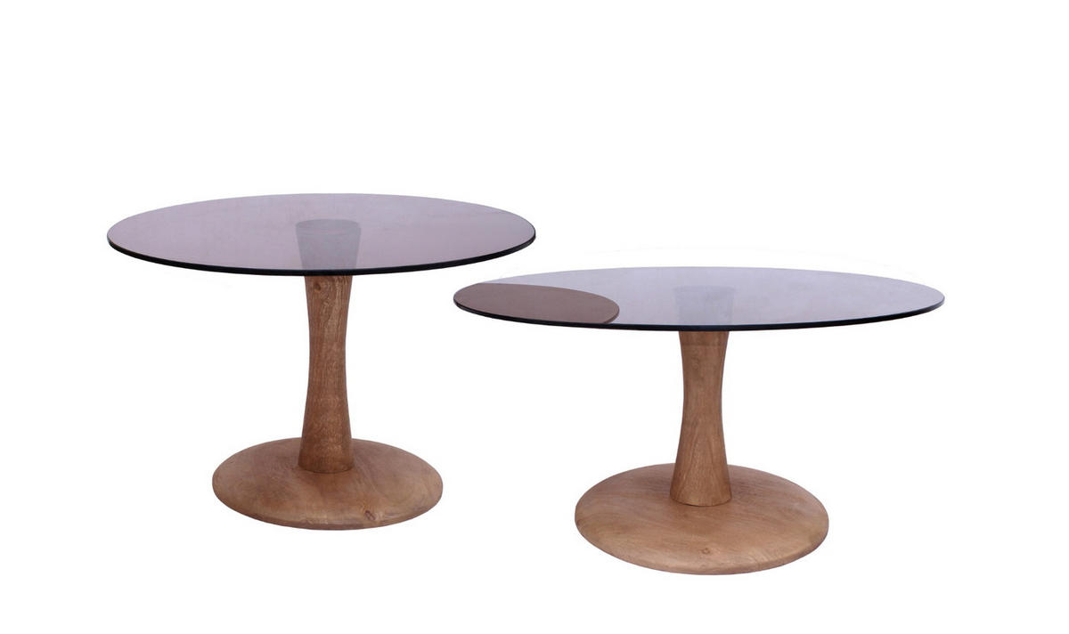 BEISTELLTISCH rund aus Glas 60cm, braun - Braun, Glas (60/60/40cm) - Livingfurn