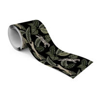 TAPETENBORDÜRE selbstklebend wilde TIERE Tropische Blätter Pflanzen - Beige/Schwarz, Papier (10/300/300cm) - Muralo