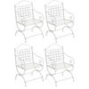 GARTENSTUHL 4er Set Metall antik weiß - Weiß, Metall (56/92/53cm) - CLP