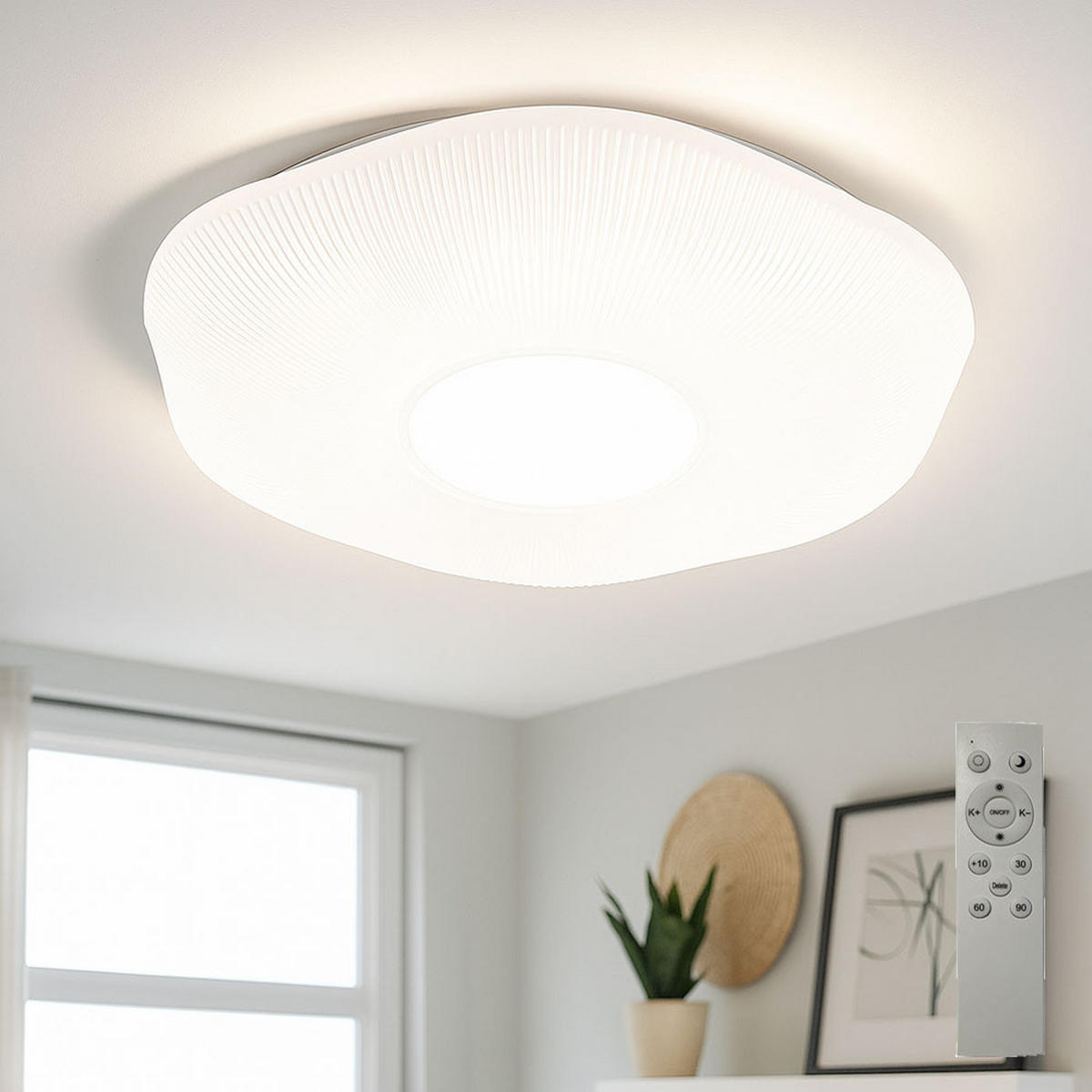 LED DECKENLEUCHTE Weiß D 50 cm - Weiß, Metall (50/50/8.5cm)