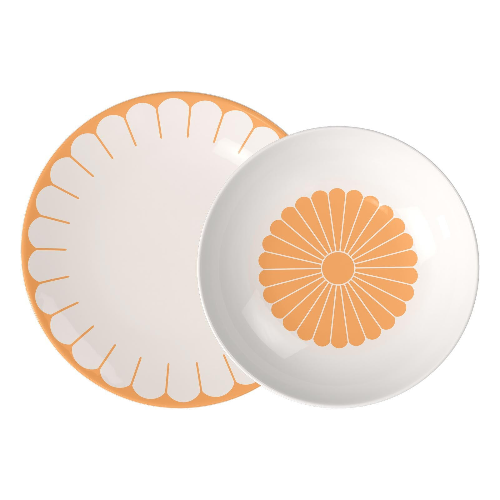 TAFELSERVICE Fleur Couleur Soleil 12er Set - Gelb, Keramik (24/5.1/24cm) - Villeroy & Boch