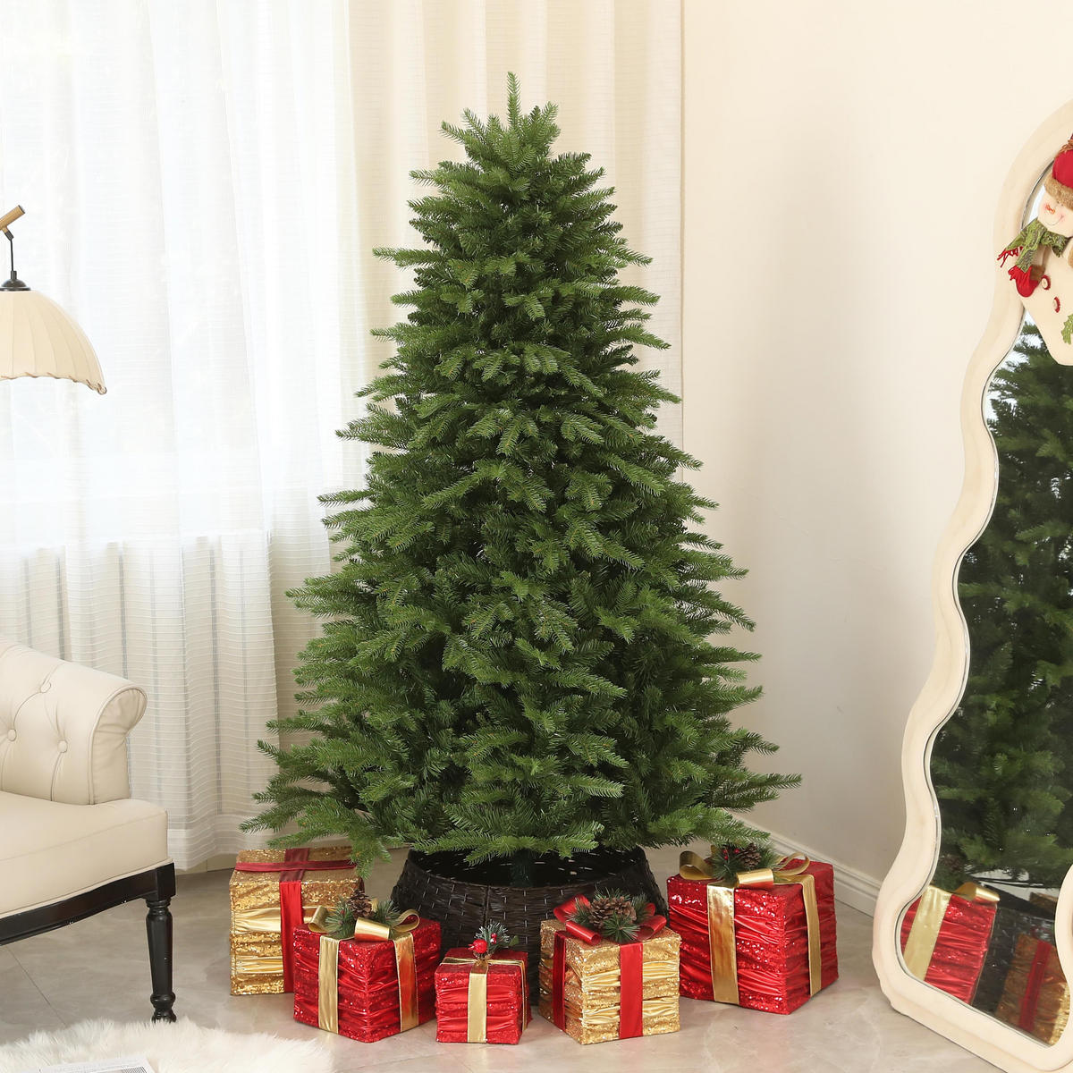 WEIHNACHTSBAUM 180 cm , Alpentanne, naturgetreu, Grün - Grün, Kunststoff (180cm) - HOMCOM