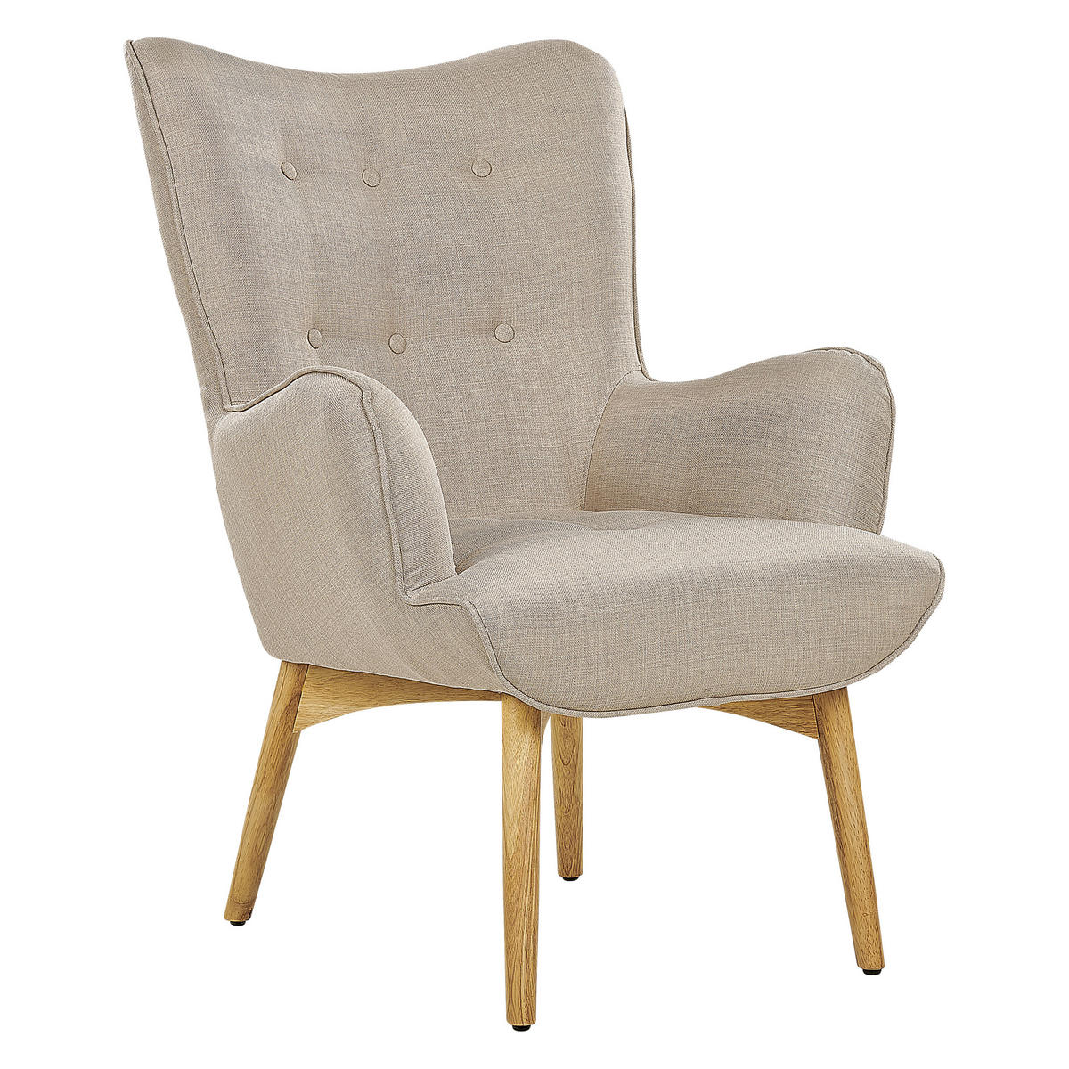 SESSEL Beige mit Hocker Vejle - Hellbraun/Beige, Textil (81/100/78cm) - Beliani