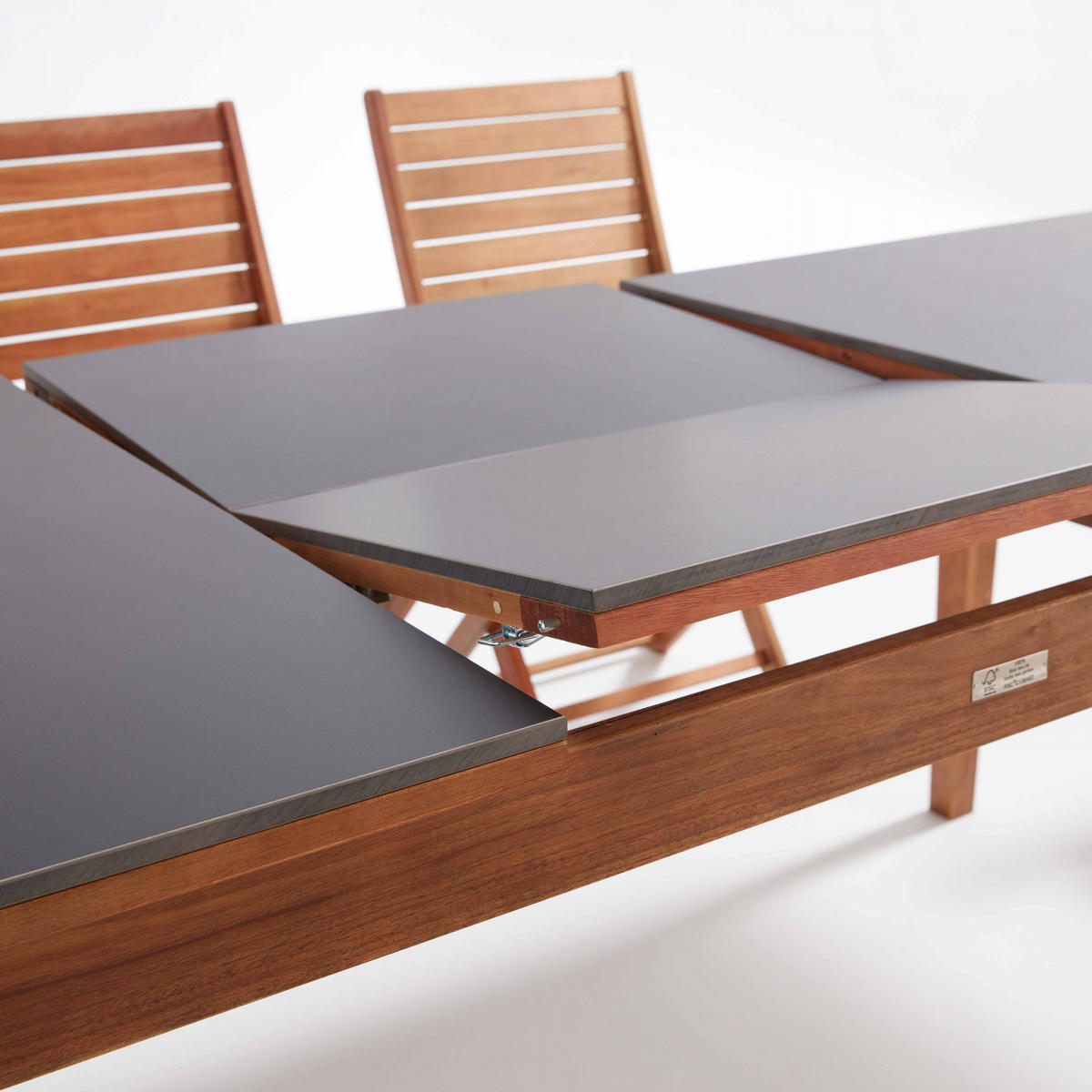 GARTENSET 11-tlg., Schwarz - Eichefarben, Holz - Oviala